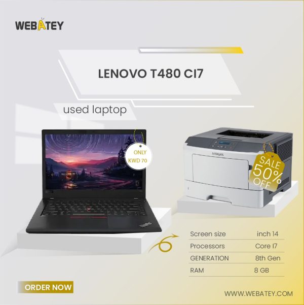 LAPTOP LENOVO T480 CI7 8TH GEN