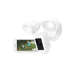 White Wired Ring Spotlight Camera